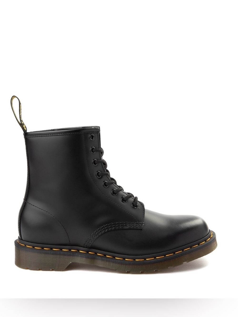 Dr. Martens Black Leather with Yellow Welt Stitching. New no box.